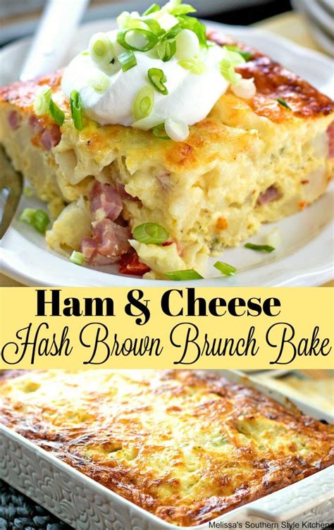 Ham and Cheese Hash Brown Brunch Bake | Brunch bake, Breakfast quiche ...