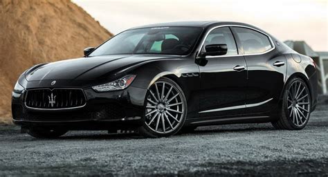 Black Maserati Ghibli Looking Fly On Custom Polished Silver Wheels ...