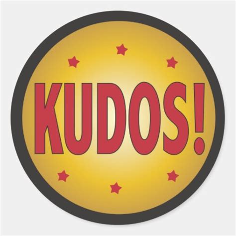 KUDOS recognition and appreciation Classic Round Sticker | Zazzle