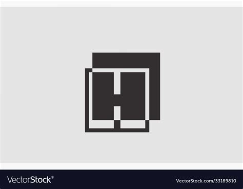 Geometric black white h alphabet letter logo icon Vector Image