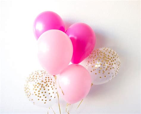 Pink Balloons Party Balloons Confetti Balloons Party | Etsy