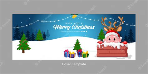 Premium Vector | Flat cover page design of merry christmas template