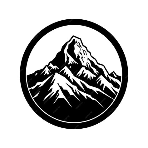 Premium Vector | A black and white mountain logo with a mountain in the ...