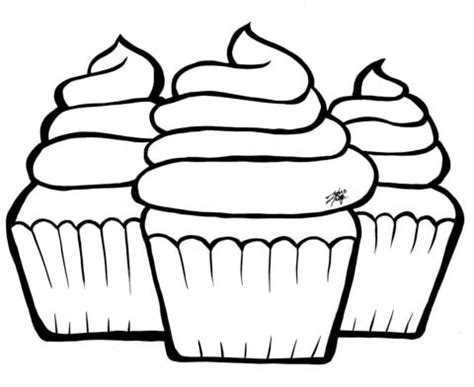 Cupcakes coloring page | Free Printable Coloring Pages