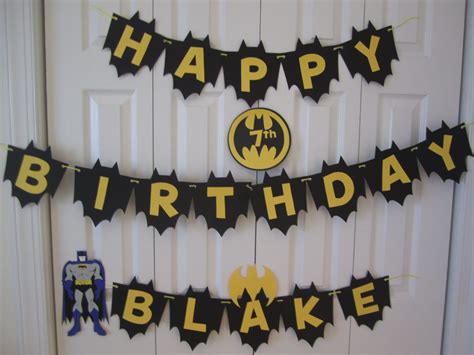 Batman birthday banner personalized with name