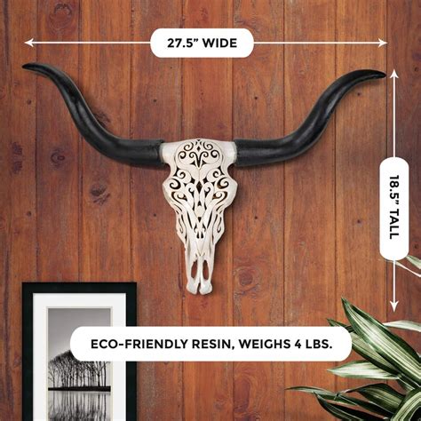 Foundry Select Carved Faux Longhorn Skull Wall Décor | Wayfair