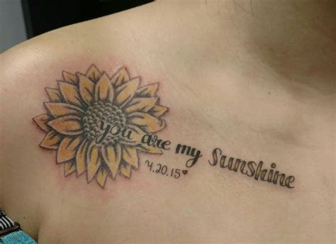 You are my sunshine and sunflower tattoo | Sunshine tattoo, Sunflower ...