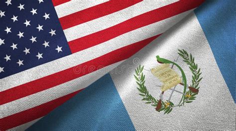 United States and Guatemala Two Flags Textile Cloth, Fabric Texture ...