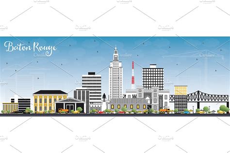 Baton Rouge Louisiana City Skyline | Pre-Designed Photoshop Graphics ...