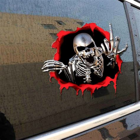 3D Metal Skeleton Skull Body Window Trunk Bumper Emblem Badge Car Decal ...