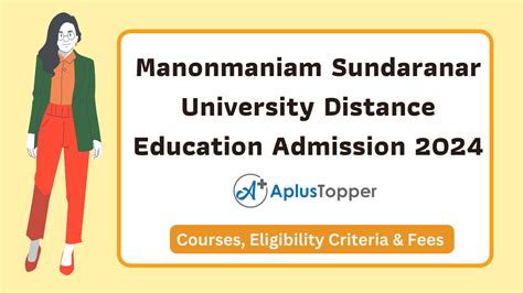 Manonmaniam Sundaranar University Distance Education Admission 2024 ...