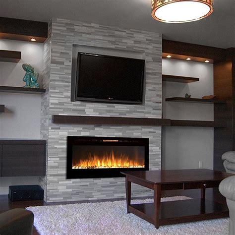 A wall-mounted electric fireplace is the best solution for creating a ...