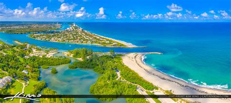 Jupiter Florida Aerial Photo at the Inlet Beach | Royal Stock Photo