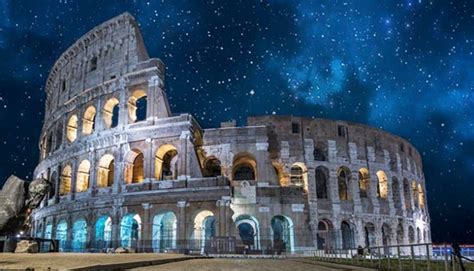 Ancient Roman Colosseum At Night