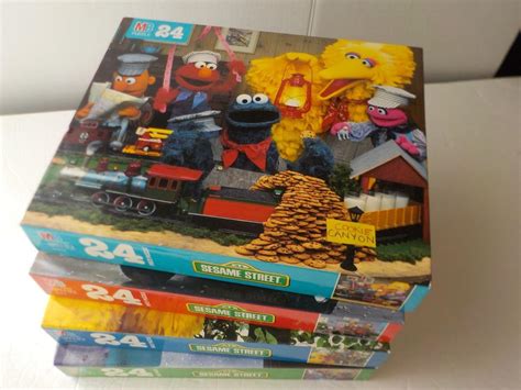 Vintage Lot of 4 Sesame Street Jigsaw Puzzles 24 Piece Milton Bradley ...