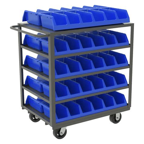 Storage cart - R5SYTxx series - Akro Mils - steel / shelf / container