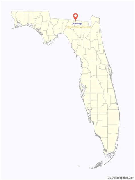 Map of Jennings town, Florida