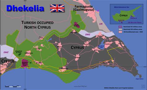 Dhekelia Karte Bevölkerungsdichte und Verwaltungsgliederung