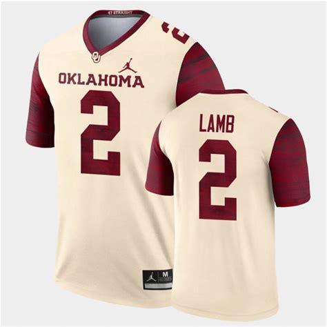 Men Oklahoma Sooners #2 CeeDee Lamb Jordan Brand Cream Alternate Legend ...