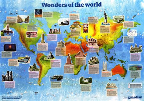 Wonders Of The World Map - Tourist Map Of English