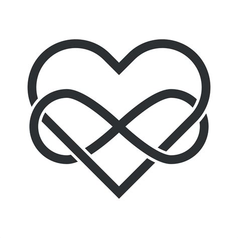 Heart shape and infinity symbol made of intertwined lines. Symbol of ...