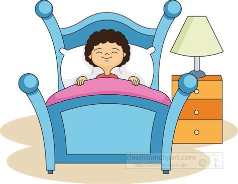 Home and Household Clipart-boy in bed sleeping clipart