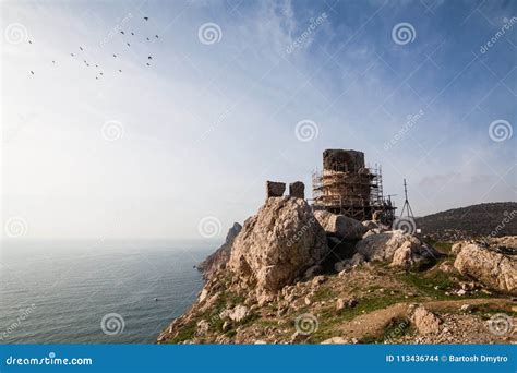 Ruins of Genoese Cembalo Fortress. Balaklava, Crimea Stock Photo ...