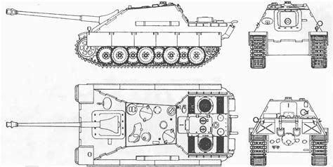 Jagdpanther Blueprint - Download free blueprint for 3D modeling