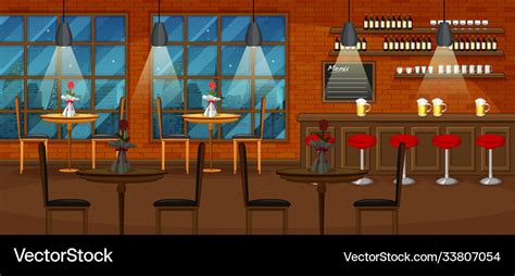 Pub and restaurant background scene Royalty Free Vector