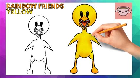 How To Draw Yellow (Duck) from Roblox Rainbow Friends | Easy Step By ...