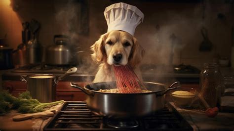 Premium AI Image | Chef dog cooking