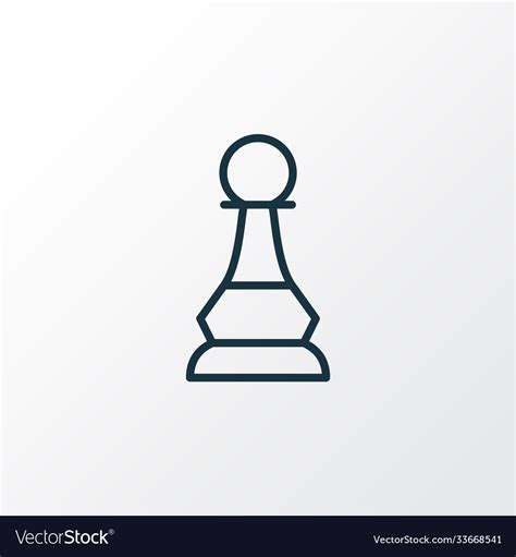 Chess pawn icon line symbol premium quality Vector Image