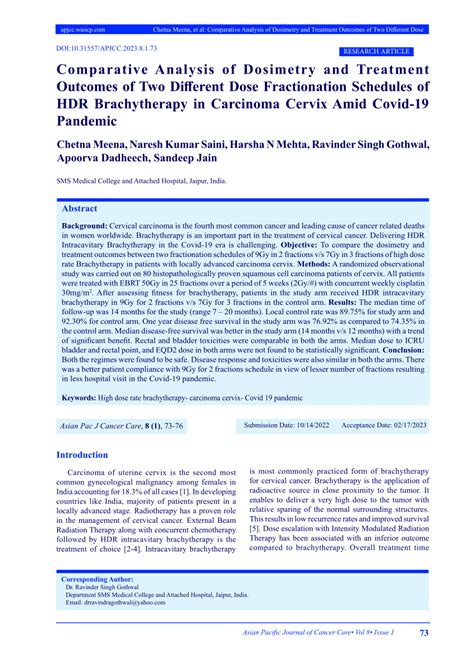 (PDF) Comparative Analysis of Dosimetry and Treatment Outcomes of Two ...