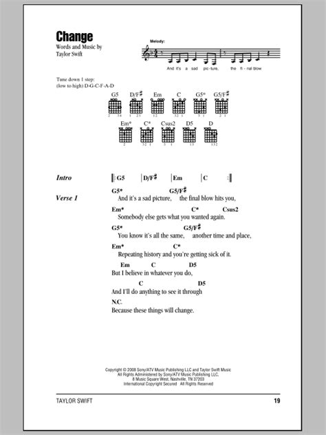 Change by Taylor Swift - Guitar Chords/Lyrics - Guitar Instructor