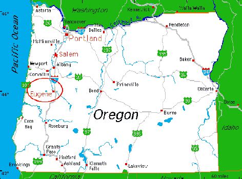 Eugene Oregon On A Map | Tour Map