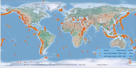 World 🗺️ Map of Volcano 🌋 Eruptions : r/MapPorn