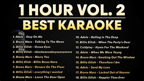 1 HOUR KARAOKE SONGS WITH LYRICS 🎤 Adele, Billie Eilish, Bruno Mars ...