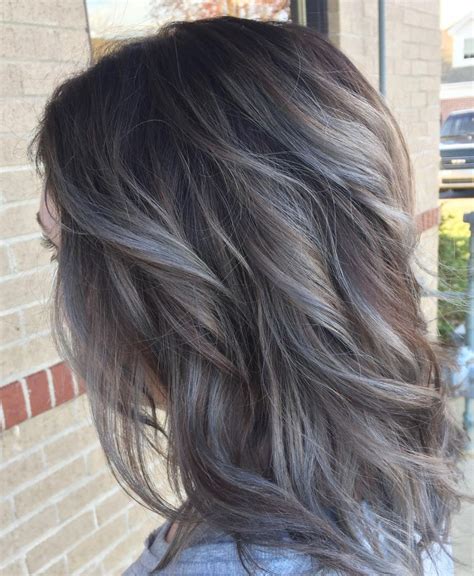 60 Ideas of Gray and Silver Highlights on Brown Hair | Brown hair ...