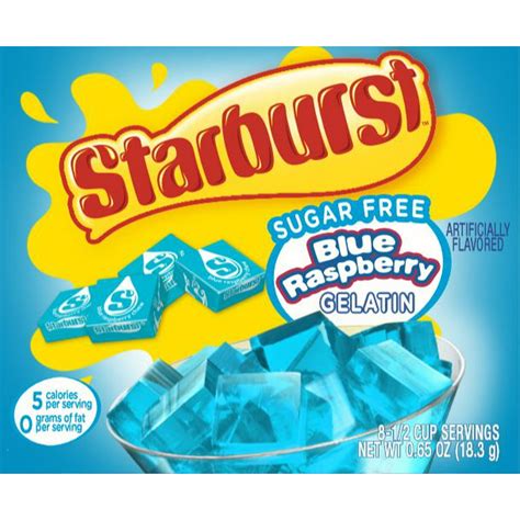 Starburst Sugar Free Blue Raspberry Gelatin, 0.65 Oz, 8 Serve - Walmart ...