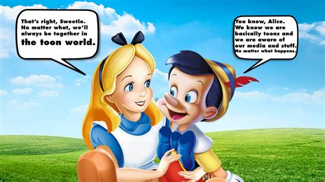 They are Indeed Toons - Pinocchio and Alice - disney crossover Fan Art ...