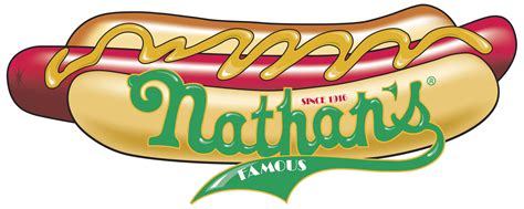 The Nathan's Famous hot dog logo is pretty straightforward, they want ...