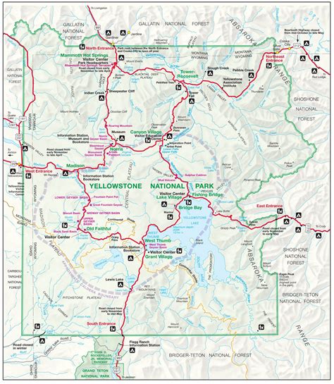 Yellowstone National Park And Grand Teton Map - London Top Attractions Map