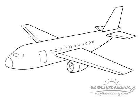 How to Draw an Airplane Step by Step - EasyLineDrawing | Airplane ...