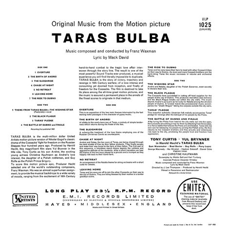 Taras Bulba – LP COVER ARCHIVES