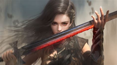 Female Warrior Fantasy With Sword Wallpaper,HD Fantasy Girls Wallpapers ...