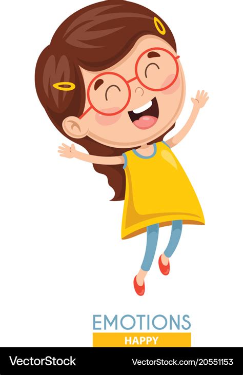 Happy kid emotion Royalty Free Vector Image - VectorStock