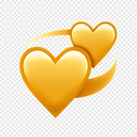 Heart Emoji Yellow Love M-095, scrolled heart yellow, jantung, emoji ...