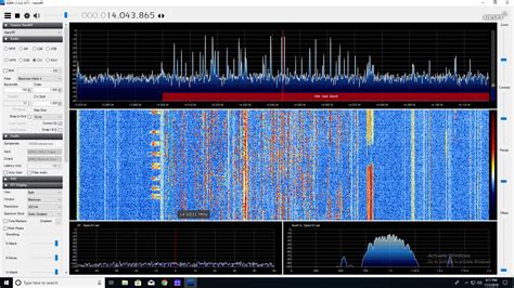 CW in the 20 meter band is really active today. Received with a HackRF ...