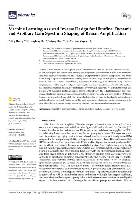 (PDF) Machine Learning Assisted Inverse Design for Ultrafine, Dynamic ...