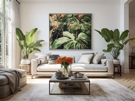 Premium AI Image | Modern living room minimalist with plant